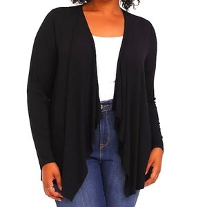 TORRID Black Drape Front Cardigan